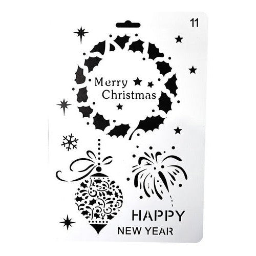 Plantilla Stencil 17x26 Cm Diseños Navidad