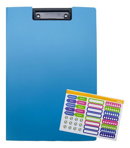 Carpeta Plástica Con Apretador Oficio Adetec