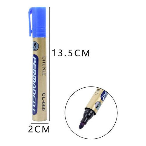 Marcador Permanente Azul Punta Redonda