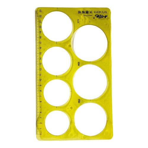 Regla Plantilla Circulos Plástica 23cm