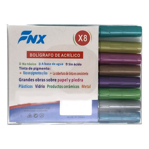 Set 8 Plumones Metalizados Punta Fina