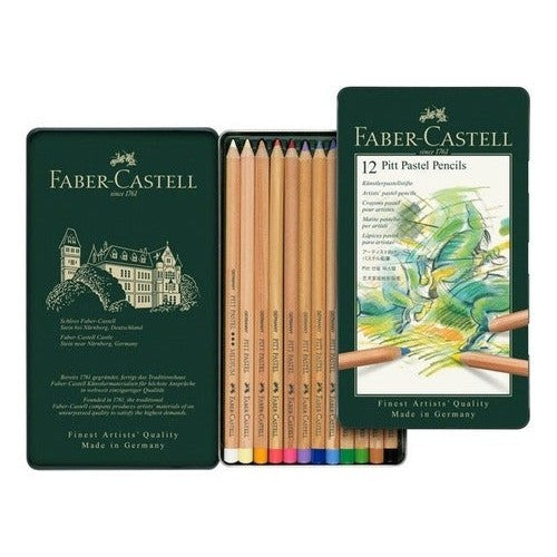 Lapices Faber Castell Pasteles Pitt 12 Colores Lata