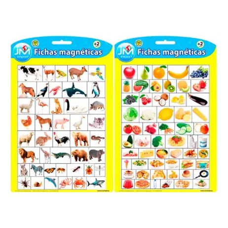 Pizarra Magnetica Con Fichas Animales Y Alimentos