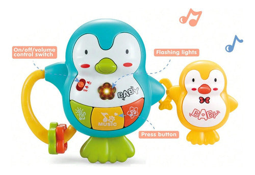 Juguete Sonajero Musical Luminoso Pingüino Bebé