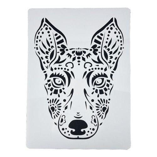 Plantilla Flexible Stencil Diseño Perro