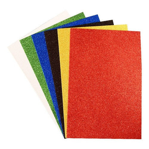 Carpeta Goma Eva A4 6 Hojas Glitter