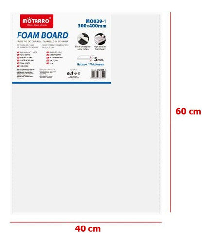 Cartón Pluma Blanco 40x60 Cm 5 Mm Escolar