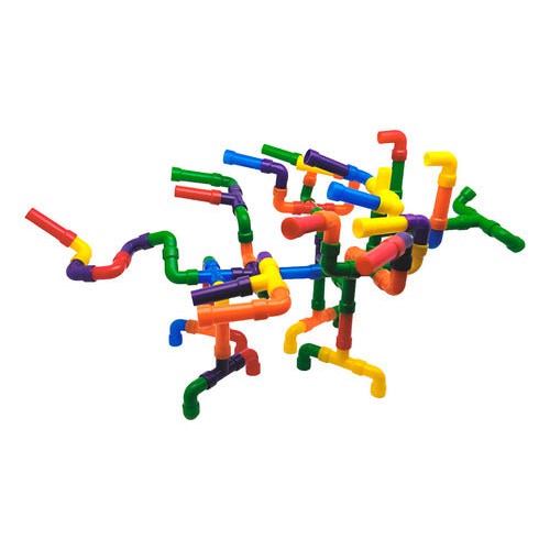 Mini Tubos Conectores Motricidad Fina 240 Piezas + 2 Bases