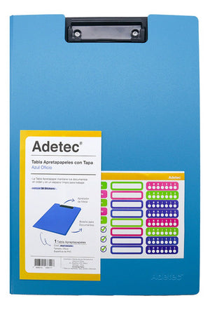 Carpeta Plástica Con Apretador Oficio Adetec