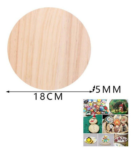 Rebanada Madera Redonda 18 Cm 5 Mm