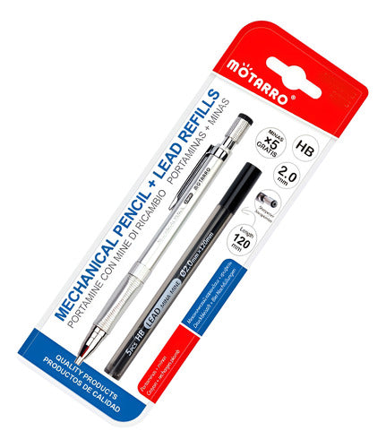 Portaminas Metalico 2.0 Mm Con Repuestos Minas
