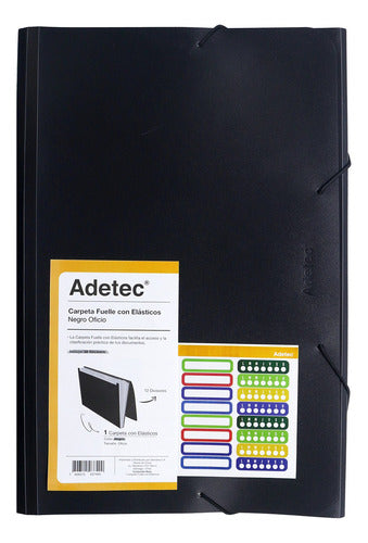 Carpeta Con Fuelle Oficio 12 Divisiones Adetec