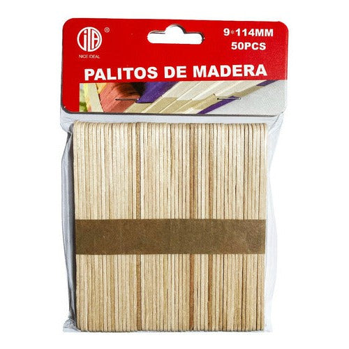 Palos De Helado Madera Color Natural 50un
