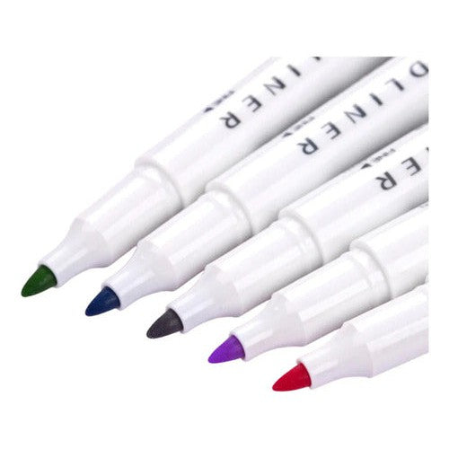 Set 5 Marcadores Colores Frios Doble Punta Mildiliner Zebra