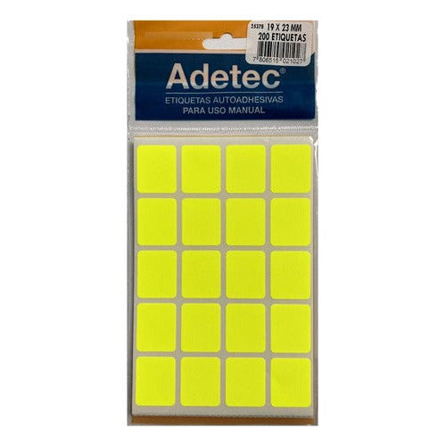 Etiqueta Manual Rectangular Color 19x23 Mm