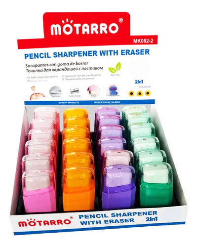 Sacapuntas Doble Con Depósito Y Goma