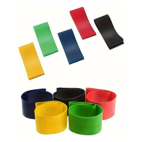 Set 5 Banda Elástica Sensorial 30 Cm Diferentes Resistencias