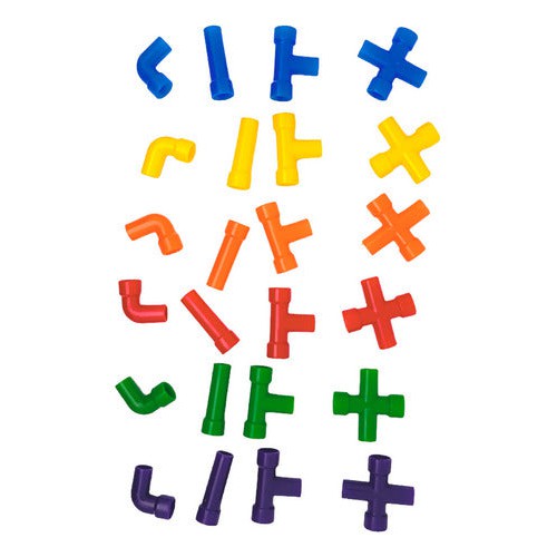 Mini Tubos Conectores Motricidad Fina 240 Piezas + 2 Bases