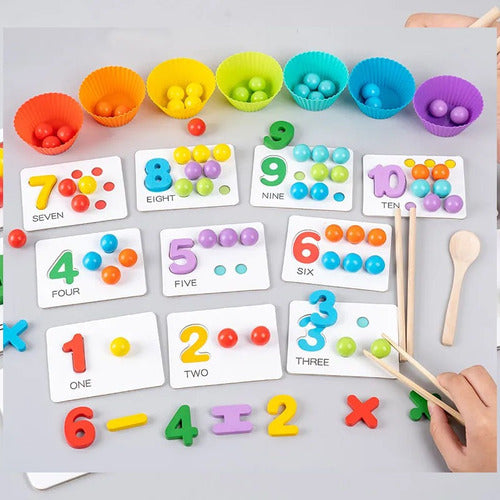 Juego Didáctico De Clasificación Pinza De Números Y Colores