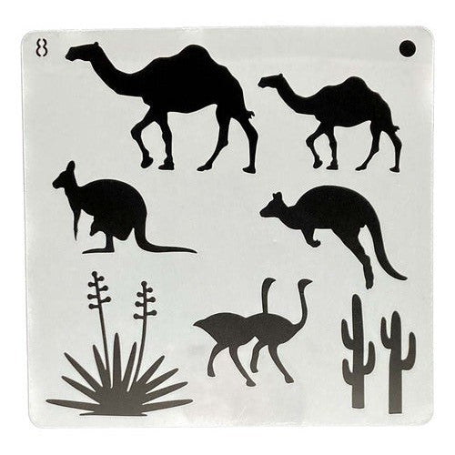 Plantilla Flexible 15x15 Cm Stencil Diseño Animales
