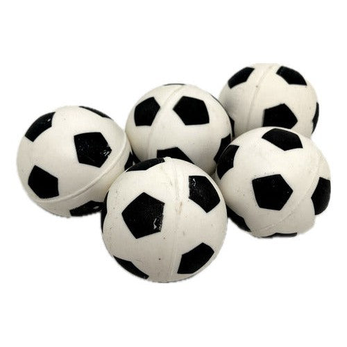 Set 5 Pelota Saltarina Mediana De Goma Diseño Futbol 3.5 Cm