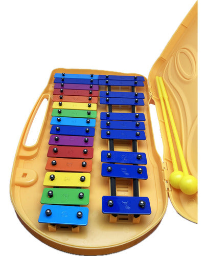 Metalofono 25 Notas Colores Maleta Plastica Color Amarillo