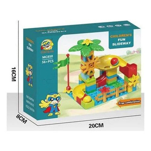 Bloques De Construcción Circuito Para Bolitas 58 Piezas