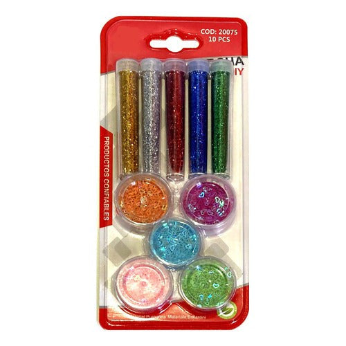 Set Escarchas Purpurina + Lentejuelas Corazones