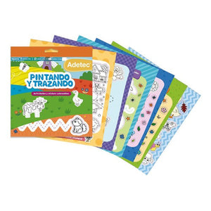 Block De Stickers Y Actividades Pintando Y Trazando