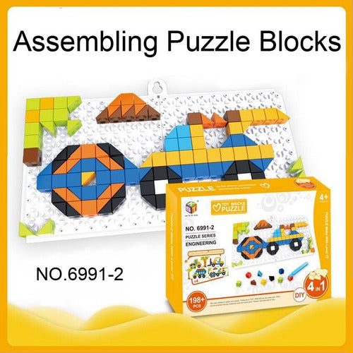 Puzzle Mosaico Construccion 198 Piezas 4 En 1