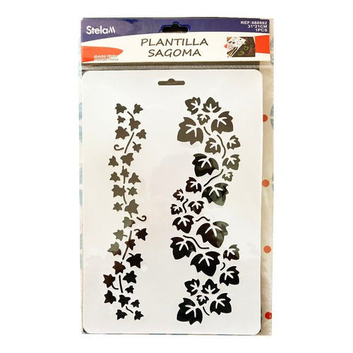 Plantilla Flexible Stencil Diseño Enredaderas Hojas