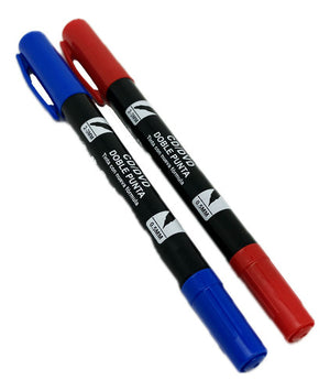 Pack 2 Plumones Permanentes Doble Punta Fina