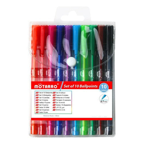Lapices Pasta 10 Colores Punta Bola 1.0 Mm