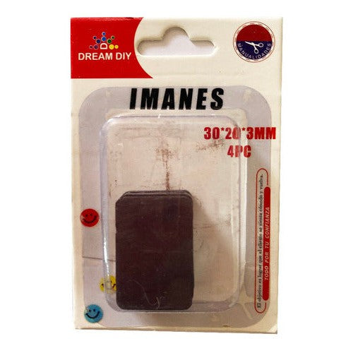 Set 4 Imanes 3cm X 2cm Rectangulares Manualidades