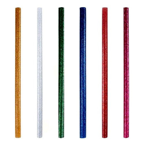 Barras De Silicona Glitter Colores 7mm 19cm 6un