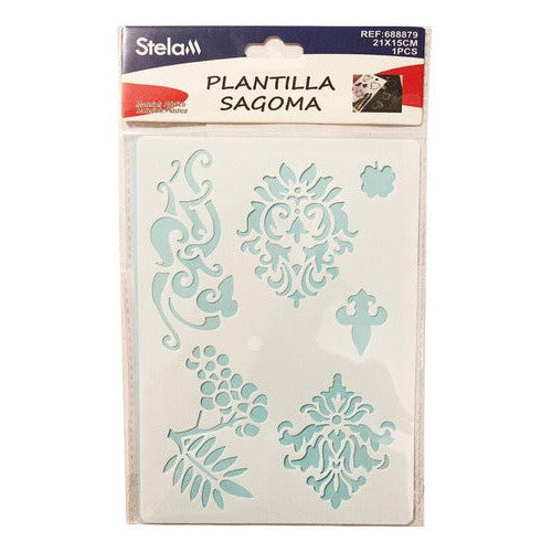 Plantilla Flexible Stencil Diseño Escudos Decorativos