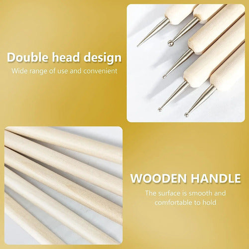 Set De 5 Bolillos Finos Para Modelar Masa