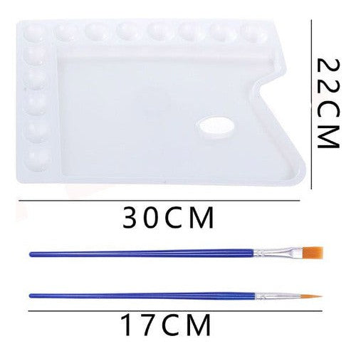 Mezclador Paleta 14 Espacios + 2 Pinceles