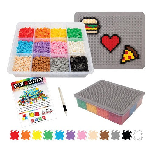 Contenedor 6.000 Piezas, 12 Colores Pix Brix