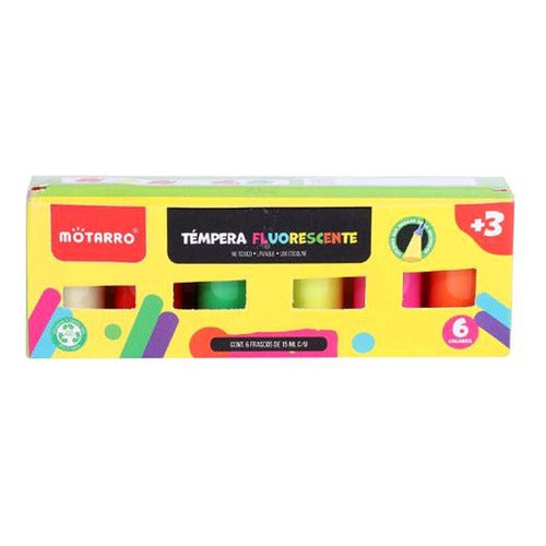 Tempera 6 Colores Fluorescente 15 Ml