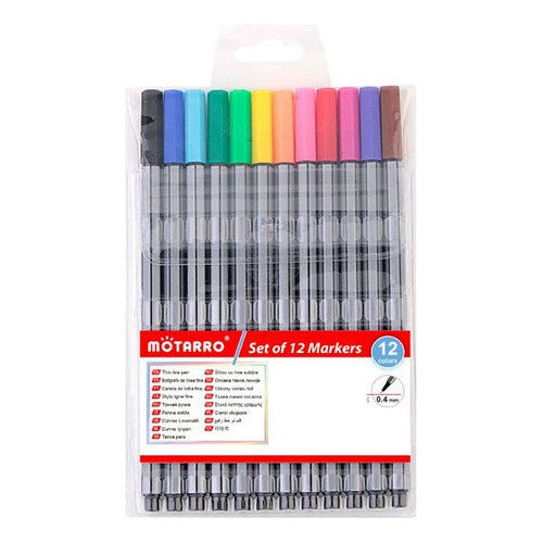 Lápices Fineliner 12 Colores 0.4 Mm