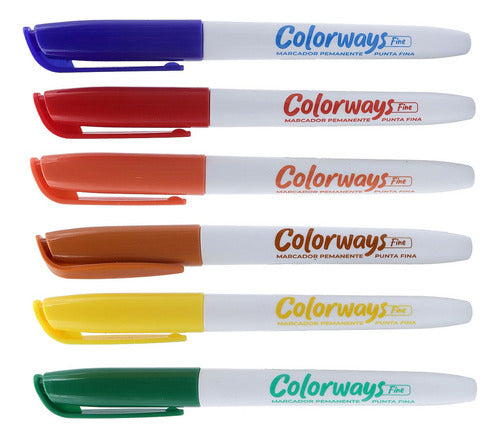 Set 6 Marcadores Permanentes Punta Fina
