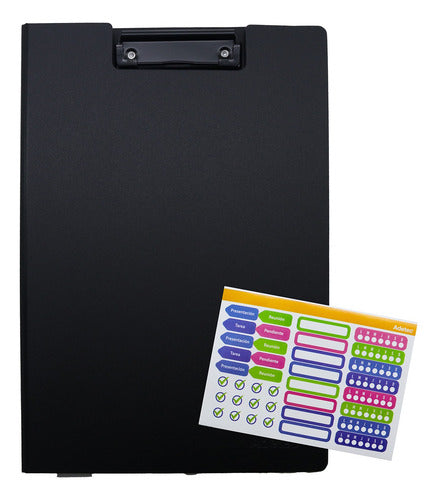 Carpeta Plástica Con Apretador Oficio Adetec