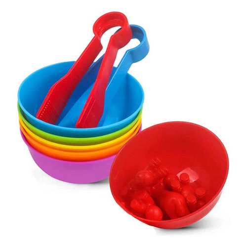 Set 6 Pocillos Plásticos Didácticos Para Clasificación + 2 P