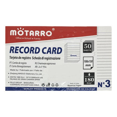 Fichas Tarjetas Bibliográficas Blancas 50 Un 10x15 Cm