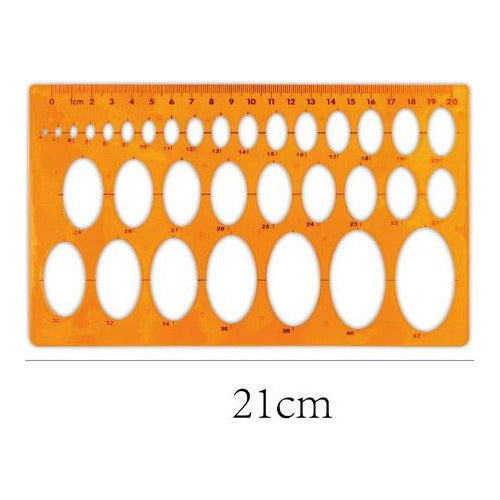 Regla Plantilla Ovalos Plástica 20cm