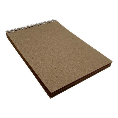 Croquera Hojas De Papel Kraft Reciclado 14x20 Cm Ecológica