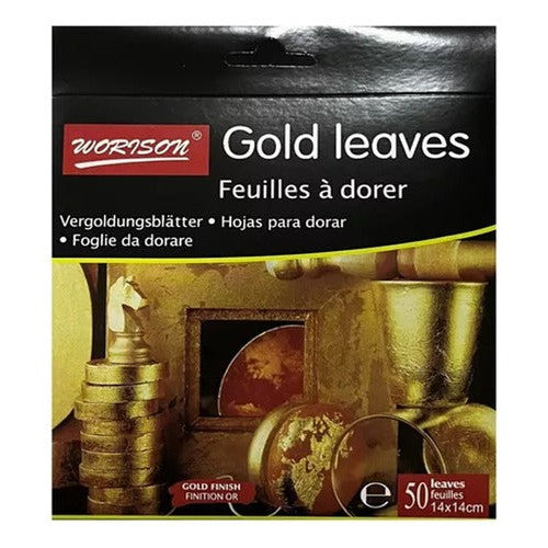 Set Pan De Oro 50 Hojas 14x14 Cm Manualidades