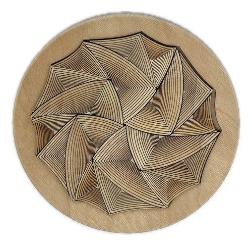 Rompecabezas Puzzle Redondo Madera Mandala