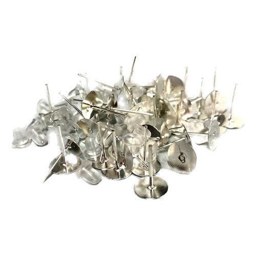 Set 25 Pares Aros Tachuela 8mm Con Goma Manualidades Hama